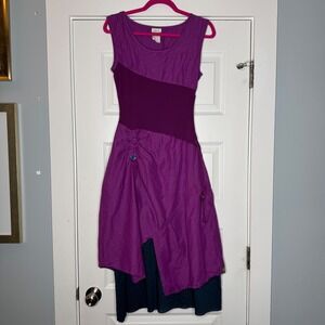 Matilda Jane Ekaterina Purple Linen Sleeveless Midi Dress Sz M Witchy Gypsy Boho